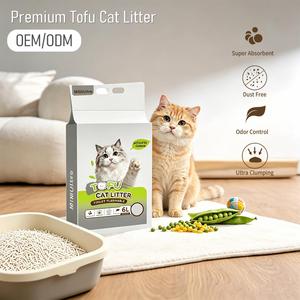 Litière pour chat en tofu 1,5 mm/2,0 mm, haute absorption, contrôle des odeurs, litière pour chat en fibre de pois naturelle - Product Image 1
