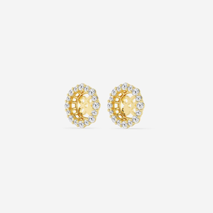 Élégantes boucles d'oreilles halo en diamant de laboratoire rond de 1,2 carats avec éclat brillant, rehausseurs de bijoux de luxe éthiques pour femmes - Product Image 6
