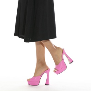 2025 New 15cm Sexy Ladies Genuine Leather High Heel Sandals Breathable Non-slip Thick-soled <b>Shoes</b> - Product Image 3