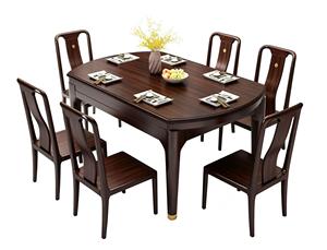 <span class=keywords><strong>Tavolo</strong></span> da Pranzo Telescopico Estensibile con Telaio Solido e Piattaforma Sollevabile, Realizzato in Legno di Sandalo Dorato Importato Selezionato, Multiuso - Product Image 1