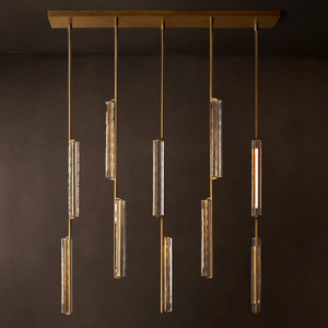 American LED Crystal Long Chandelier Rectangle Chandelier For Industrial Dining Room Bar Restaurant Hotel Villa Clothing Store - Product Image 3