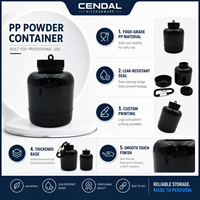Conteneur de poudre de protéines PP 100ML 200ML, étanche, avec mousqueton, boîte portable pour compléments alimentaires, adultes, sans BPA, passe au lave-vaisselle