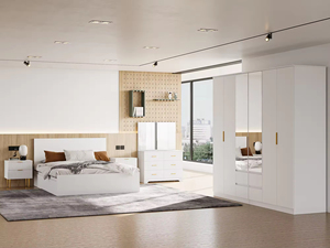 <span class=keywords><strong>Suite</strong></span> de chambre à coucher moderne en bois de luxe avec lit <span class=keywords><strong>King</strong></span>/Queen size, espace de rangement, pour appartement et hôtel, mobilier de chambre personnalisable - Product Image 6