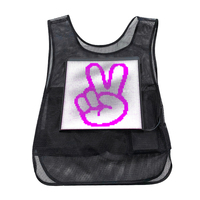 64*64 píxeles chaleco mochila cartelera diente azul programable a todo Color LED pantalla tablero al aire libre humano cartelera LED chaleco signo