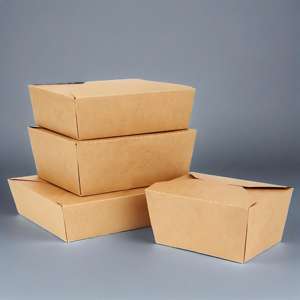 Fiambrera de papel Kraft desechable a prueba de agua, contenedor de papel para llevar grueso para comida rápida para llevar - Product Image 1