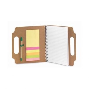 Eco-Friendly Promotional Spiral Kraft Paper Cover Sticky Notepad Stationery Set Custom Logo Wood Material for Office Supplying - Product Image 1