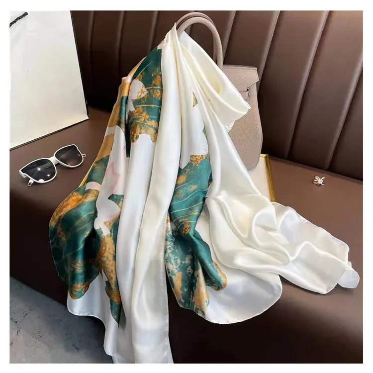 2022 autumn new style big size silk scarf 180 * 90 fashion woman polyester scarf shawls factories China