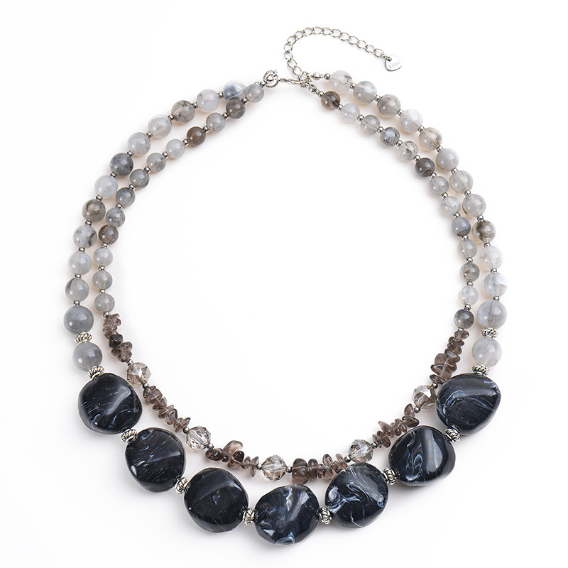 Collier pierre de lune grise