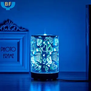 3D 7 color conversion glass bottle machine essential oil aroma diffuser mini personal humidifier