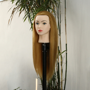 Alta calidad al por mayor salón practicando 100% pelo Natural maniquí femenino cabeza de muñeca estilismo cabeza de entrenamiento - Product Image 4