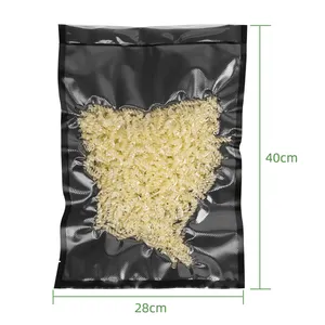 Venda quente preto vácuo comida rolo compressão alimentos armazenamento vácuo sacos vácuo selo sacos rolos