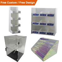 Caja de exhibición de luz acrílica PMMA Lucite personalizada, vitrina de plexiglás, organizador de plexiglás, soporte de exhibición de rotación