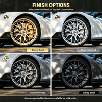 Rines Forjados JJS Golden Multi Spoke de 17 18 19 20 21 22 Pulgadas, Rines Luch Stance 5x108 5x112 5x114.3 Compatibles con Porsche BMW Audi Mercedes