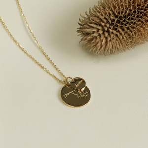 Dainty Double Disc <strong>Map</strong> Necklace Personalized Stainless Steel America State Necklace for Women Men Travel Memory <strong>Gift</strong> Made in USA - Product Image 2