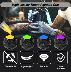 Tatuaggio colorato 200 pz/scatola usa e getta tazza di plastica tappi di pigmento per tatuaggi tazze di inchiostro