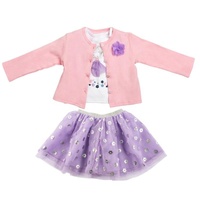 Bébé boutique fille vêtements ensembles 3 pièces 100% coton bébé ensembles filles ensembles de robe