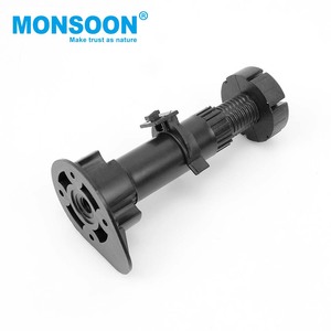 MONSOON Plastic <b>Adjustable</b> Furniture <b>Leg</b> Black Round Kitchen Cabinet Leveling Feet for Cabinet <b>Table</b> Desk Sofa - Product Image 3