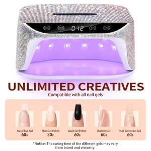 Séchoir à ongles professionnel UV LED 36 LED avec diamants incrustés, lampe de nail art haute puissance à séchage rapide, écran tactile LCD pour le durcissement de tous les gels - Product Image 3