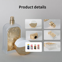 Flacon de parfum vide Eric Design 100 ml en verre givré avec bouchon bicolore or et blanc, boîte cadeau rigide personnalisée pour parfum de luxe