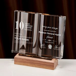Plaques en bois personnalisées ADL Classic avec logo, trophées de <span class=keywords><strong>livre</strong></span>, récompenses, verre cristal imprimé UV, gravure laser, modè<span class=keywords><strong>le</strong></span> souvenir, thème amour - Product Image 1