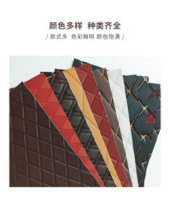 कढ़ाई चमड़े के अनुकूलित कार फर्श चटाई <span class=keywords><strong>quilted</strong></span> pvc सिंथेटिक चमड़े रोल सामग्री - Product Image 6