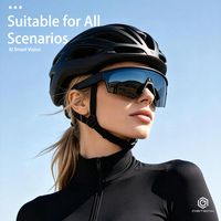 Gafas de Sol Inteligentes con IA, Montura Negra de Alta Calidad, Lentes Polarizadas de Espejo, Diseño Abierto, Cámara de 13MP para Correr, Conducir y Deportes al Aire Libre