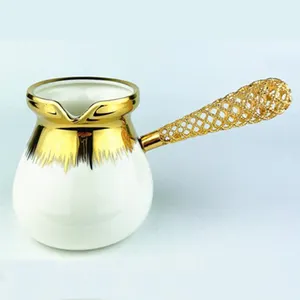  Arabic Style Coffee Pot,Glass Lining Big Handle Double