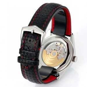 Montre automatique de luxe pour homme et femme, style sportif et habillé, cadran à motif carbone, accents rouges, chiffres lumineux, montre mécanique - Product Image 5