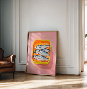 Impresiones Artísticas de Pintura al Óleo de Sardinas, Arte de Naturaleza Muerta de Sardinas, Arte de Cocina Francesa, Decoración de Comedor - Product Image 3