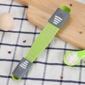 OEM BSCI Fabrik Küchenbacken Schmaler Kopf Kunststoff 2-in-1 Doppelköpfig Verstellbarer Messlöffel - Product Image 2