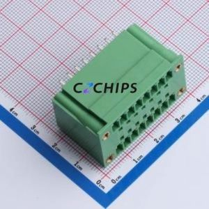 DB2EVHM-3.5-2*8P-GN Plug-in Terminal Block Through hole,P=3.5mm Connector Board-to-Board / Socket Closed Screw Fixing 2x8P 3.5mm - Product Image 1