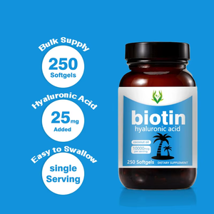 Cápsulas Blandas de Biotina con Extracto de Ácido Hialurónico para Adultos, Nutre el Cabello y la Piel, con Aceite de Coco Natural, Soporte OEM ODM - Product Image 5