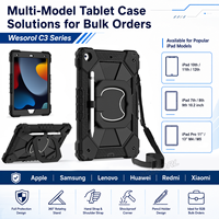 Étui antichoc intégral WESOROL pour iPad 10.2 7e, 8e, 9e génération 2019 2020 2021 avec support rotatif et bandoulière OEM ODM