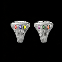 Maßgefertigter Erstaunlicher Design-Ring aus Messing mit Vollbesatz aus CZ Zirkonia Bling Hip-Hop Meisterschaftsring für Männer