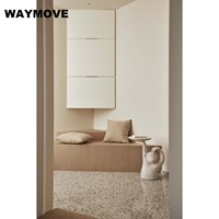 Ensemble de meubles de cuisine WAYMOVE au design moderne, écoresponsable, avec base d'évier en panneau mélaminé, meuble contemporain et robinet en acrylique à charnière