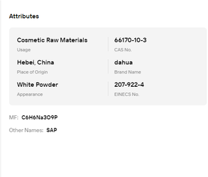 Fosfato de Ascorbilo Sódico de Grado Alimenticio SAP CAS 66170-10-3 Polvo Blanco Vitamina C Materia Prima Cosmética - Product Image 6