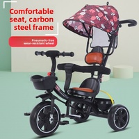 Tricycle pour enfants, poussette bébé, vélo à pédales pour bébé, chariot à pousser pour nourrissons - Cadre en métal pour enfants de 1 à 6 ans