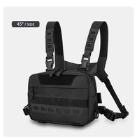 Sac de poitrine tactique multifonctionnel pour hommes, imperméable, pochette Molle EDC, sac de chasse et de camping en plein air, sac bandoulière réglable