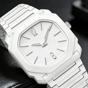 New Trend Fashion Premium White Quartz Watch Plastic Ultra Thin Men's Quartz Watch Top Luxury <b>Gift</b> <b>Box</b> Watch - Product Image 5