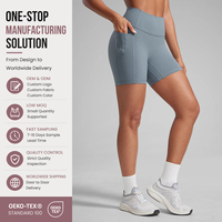 Shorts de cyclisme pour femmes taille haute 5 pouces avec poches latérales, shorts de sport pour femmes, ceinture personnalisée en forme de lettre, shorts de yoga pour femmes