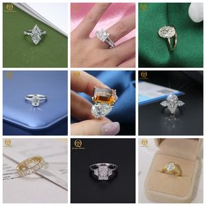 Anillo de Diamantes Cultivados en Laboratorio de Oro Blanco de 10k para Mujer, Corte Brillante Redondo, Diamante VVS, Anillo de Compromiso Clásico - Product Image 6