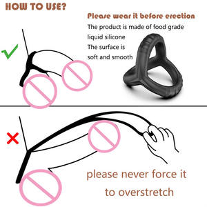 Siliconen <span class=keywords><strong>Penis</strong></span> Ring Foto 'S Van Mannen Met Haan Ring Foto 'S, 3 In 1 Ultra Zachte Cock Ring Voor Erectie Verbetering Seksspeeltje Voor Mannen - Product Image 5