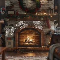Pochoirs de Noël GF réutilisables pour empreintes de pieds, gabarits de peinture DIY, pochoirs creux de Noël pour l'art, l'artisanat, la décoration murale et des fenêtres