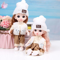 Mini Poupée 17cm Articulée, Jouet pour Enfants Filles, Jolie Poupée Fée DIY aux Grands Yeux 3D avec Vêtements, Ensemble de Poupée à Habiller pour Filles