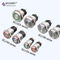 Interrupteur à bouton-poussoir LATCHING 16mm/19mm/22mm, étanche, avec borne à broches et connecteur rapide