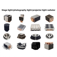 Module de refroidissement à tube de cuivre soudé avec ventilateur pour lampe de projection photographique à LED personnalisée et dissipateur thermique à ailettes