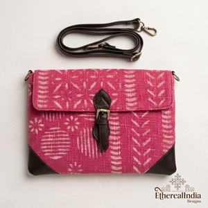<b>Red</b> Boho Crossbody Bag Handmade Block Print Shoulder <b>Purse</b> Detachable Strap Wholesale Manufacturer India - Product Image 2