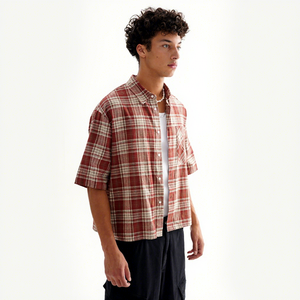 <span class=keywords><strong>Camicia</strong></span> retrò anni '90 a quadri in dobby traspirante da <span class=keywords><strong>uomo</strong></span>, oversize, a <span class=keywords><strong>mezza</strong></span> <span class=keywords><strong>manica</strong></span>, stile Y2K, streetwear skater estivo - Product Image 2