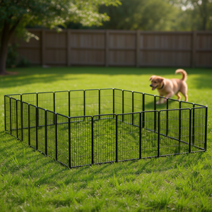 Corral para Perros de Acero con Recubrimiento de Polvo Negro, 36 Pulgadas de Alto, Recinto Duradero para Mascotas al Aire Libre, para Perros Pequeños y Medianos - Product Image 2