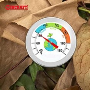 Testeur de sol bi-métal numérique de 54mm sonde en acier inoxydable de plante de jardin extérieur avec thermomètre pour sol de compost - Product Image 5
